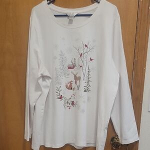 CJ Banks White Long Sleeve Top